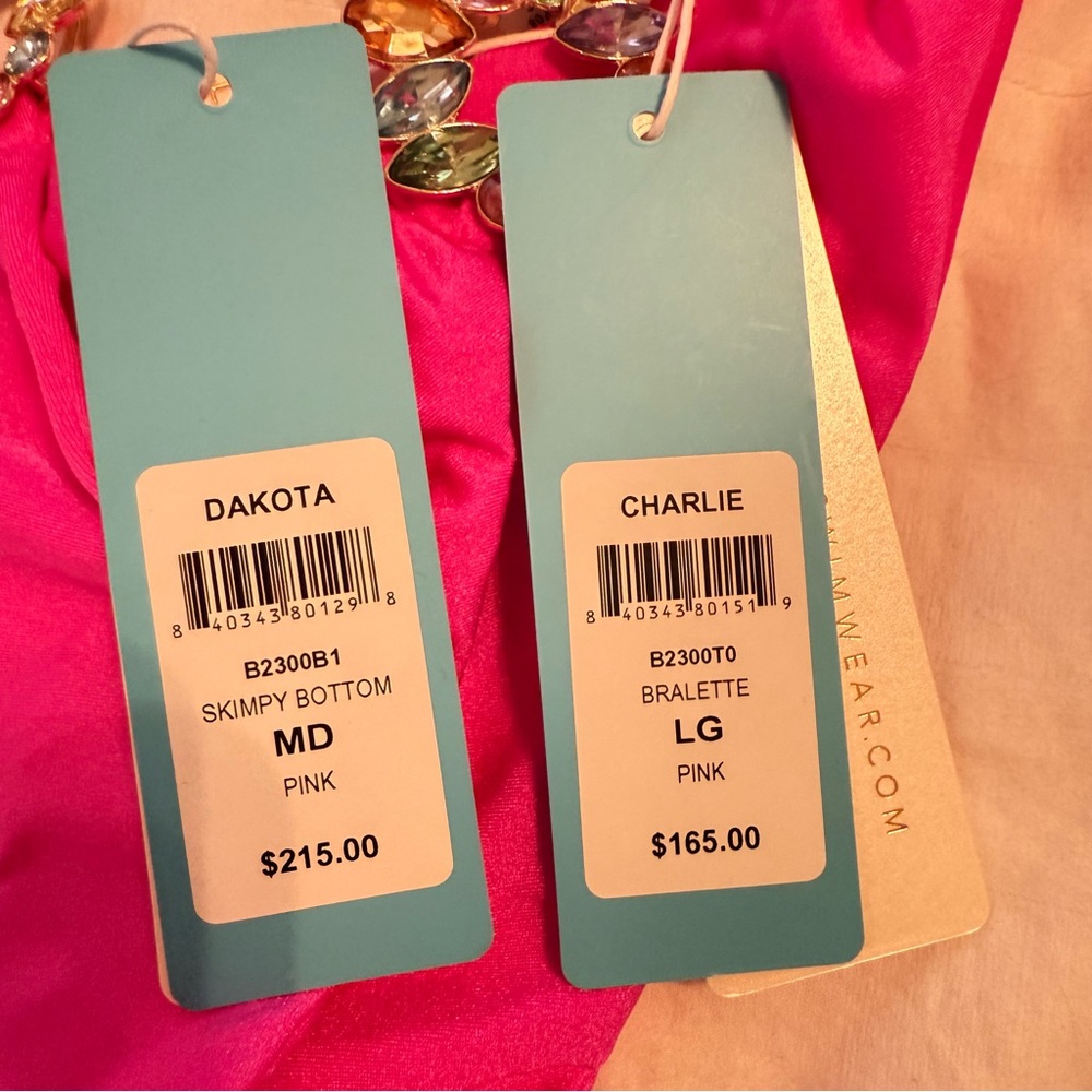 BNWT Set Vibrant Pink Bikini Charlie & Dakota Beach Bunny - Picture 3 of 10